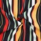 Black-Red-Multi Rayon Stripe Printed Challis Woven Fabric By the Yard